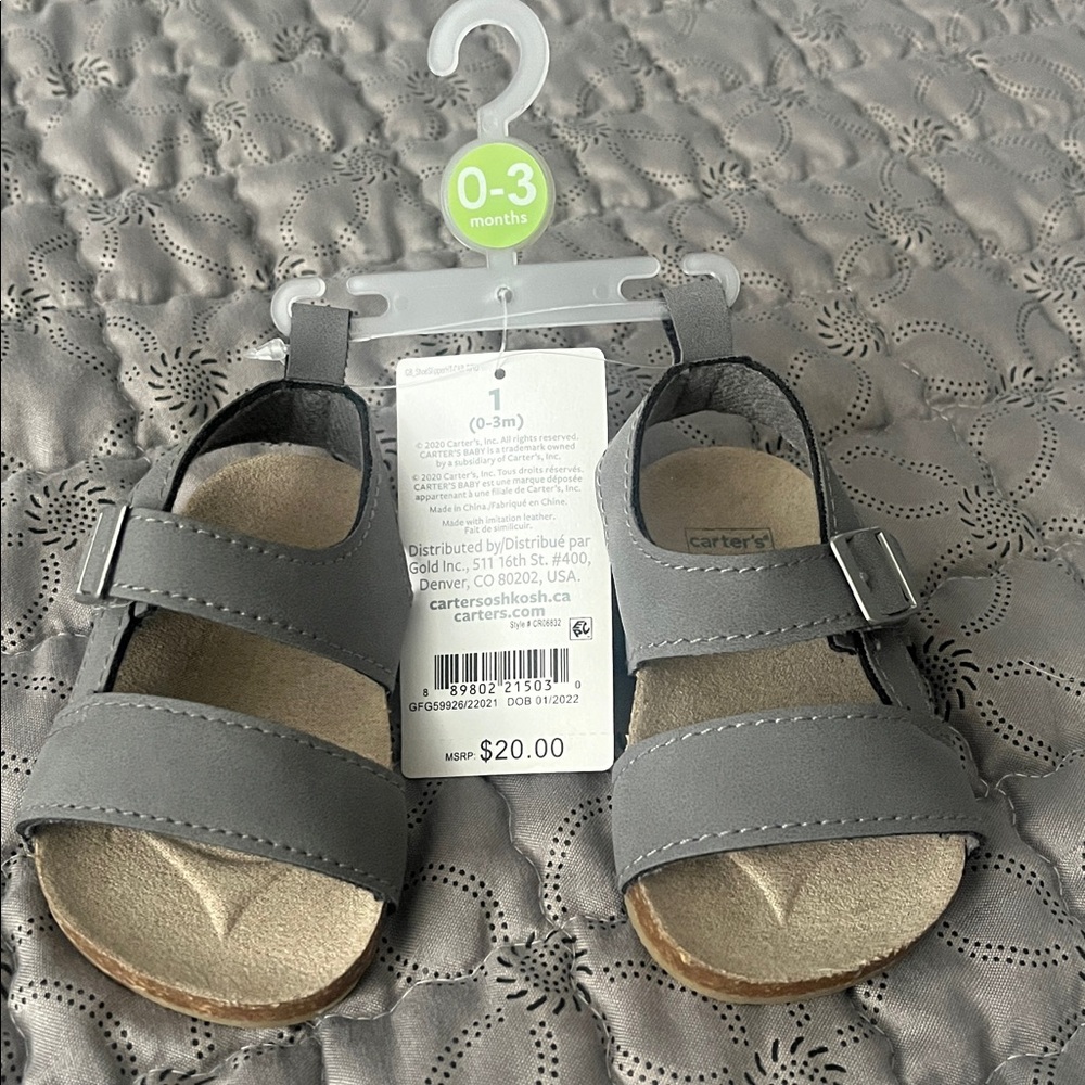 Carter's Infant Charcoal Sandals - Picture 4 of 4